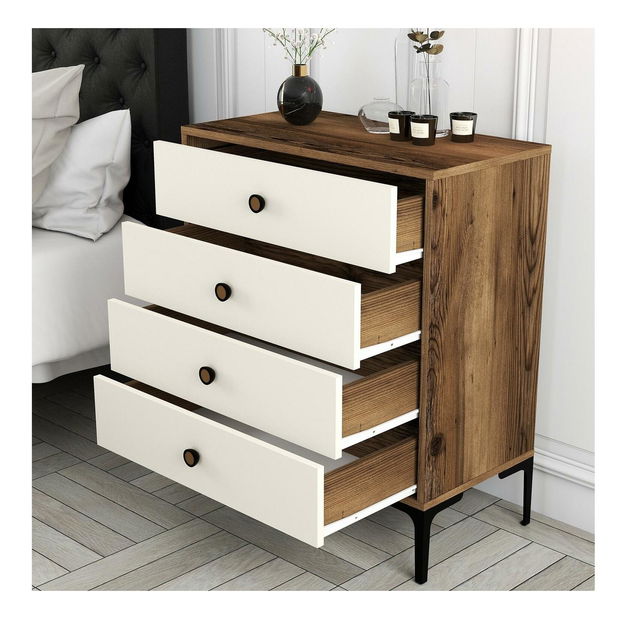 Komoda Logan 540 (ořech + krémová)