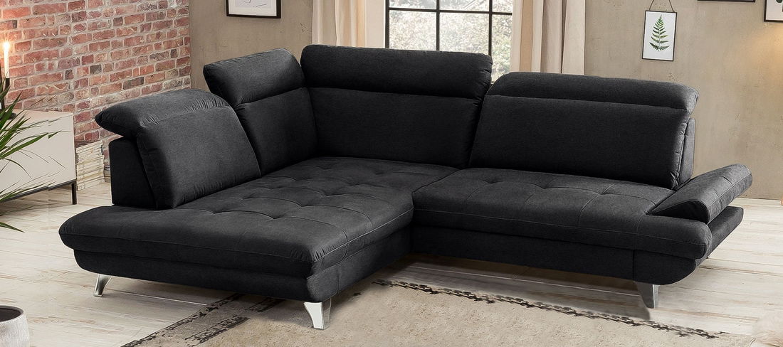 Rohová sedačka BRW Romana (černá) (L)