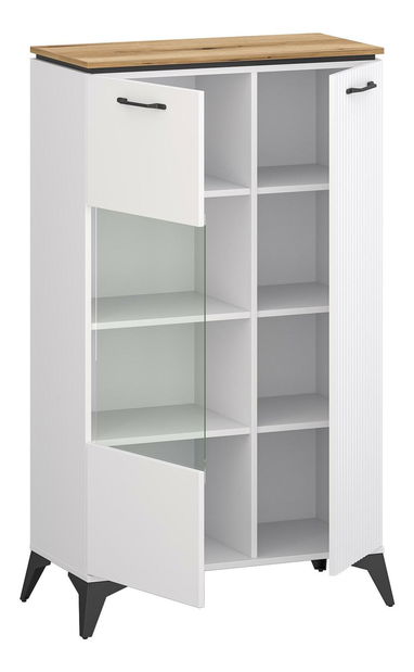 Vitrína Vejares 2 (bílá + dub evoke)