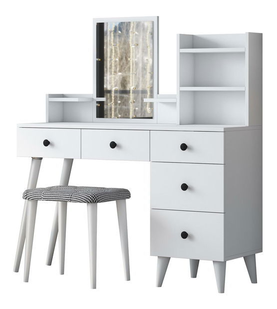 Toaletní stolek s taburetkou Blake 101 (bílá)