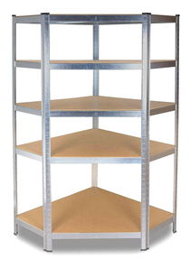 Rohový regál Rubia 2 (stříbrná)