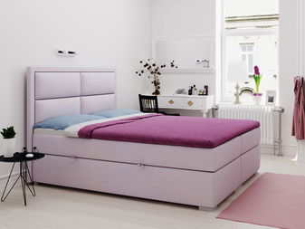 Boxspring postel 180 cm Menorra (růžová) (s úložným prostorem)