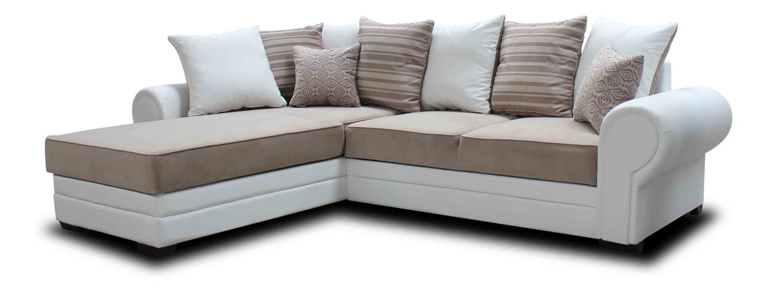 Rohová sedací souprava Milagro L+2F (béžová + bílá) (L)