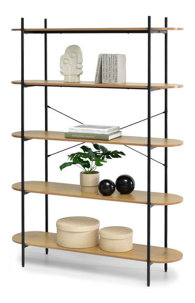 Regál Linde (dub + černá)