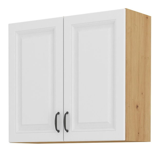 Horní kuchyňská skříňka Sheila 80 G 72 2F (dub artisan + bilá)