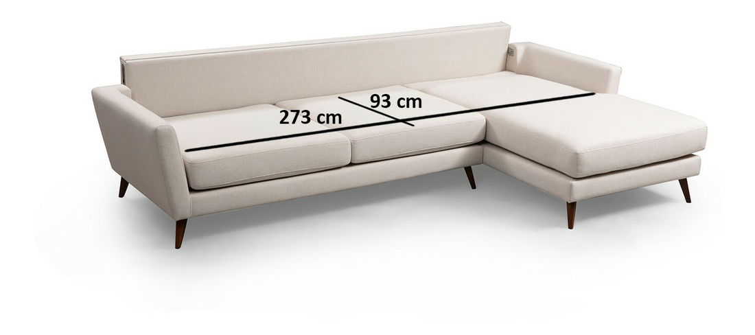 Rohová sedačka Mayernat (P) (béžová + hnědá)
