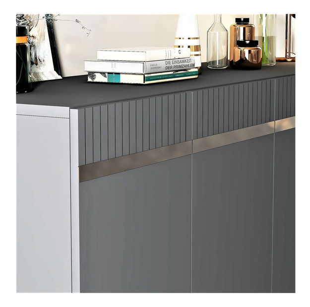 Skříňka Mekebu 2 (antracit + stříbrná)