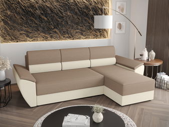 Rohová sedací souprava Radiant L2 (béžová + krémová) (P)