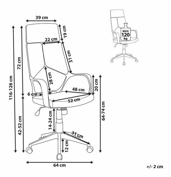 Kancelářská židle Delhi (šedá + bílá)