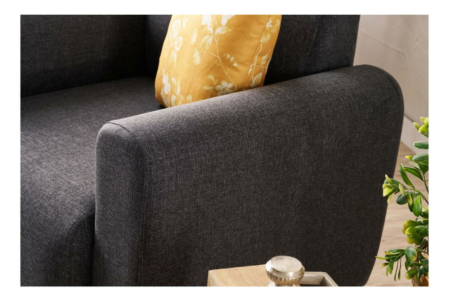 Pohovka trojsedačka Noyalepo L (antracit + ořech)