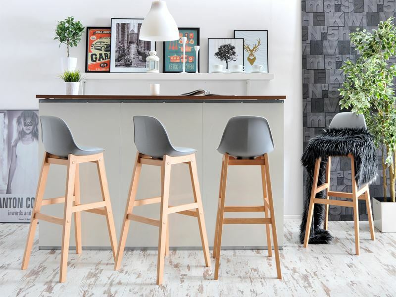 Židle Evan (šedá + buk)