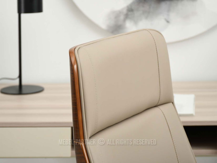 Židle Aukley (ořech + tmavě béžová + šedá)