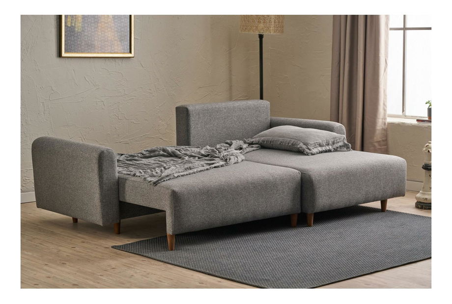 Rohová sedací souprava Minty (P) (šedá)