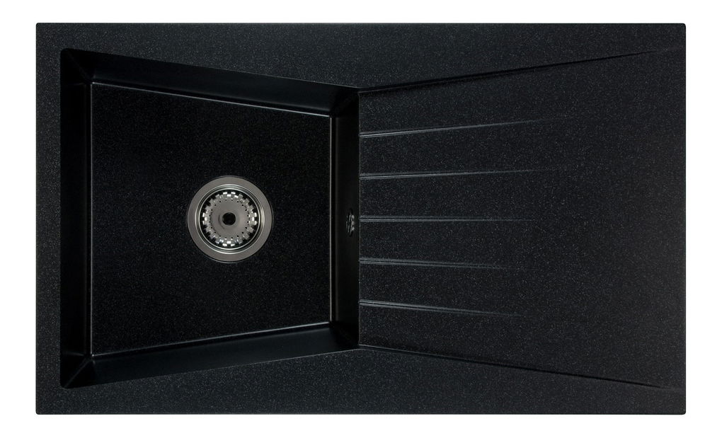 Kuchyňský dřez Ragod (černá + textura) (bez otvoru pro baterii) (P)