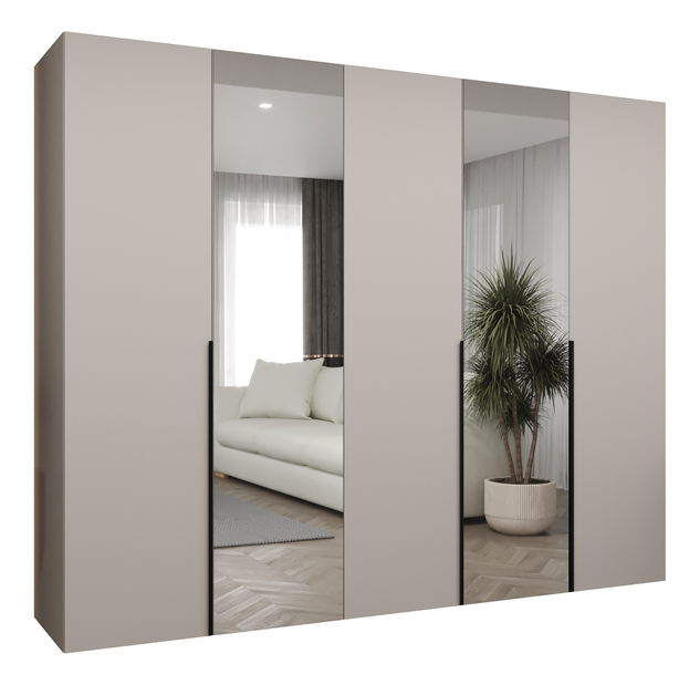 Šatní skříň 250 cm Alice 2 (kašmír + černá)