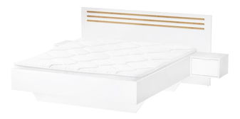 Set postel a 2 ks nočních stolků Frens (bílá + dub artisan)