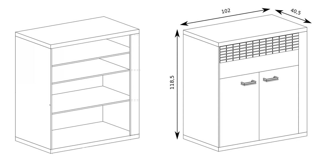 Komoda Nature 06 (s LED osvětlením) (dub ribbeck)