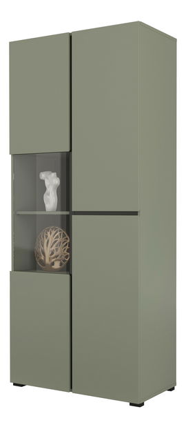 Vitrína Crossroad G12 (borovice zelená + černá)