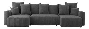 Rohová sedačka Denia U (tmavě šedá) (L)