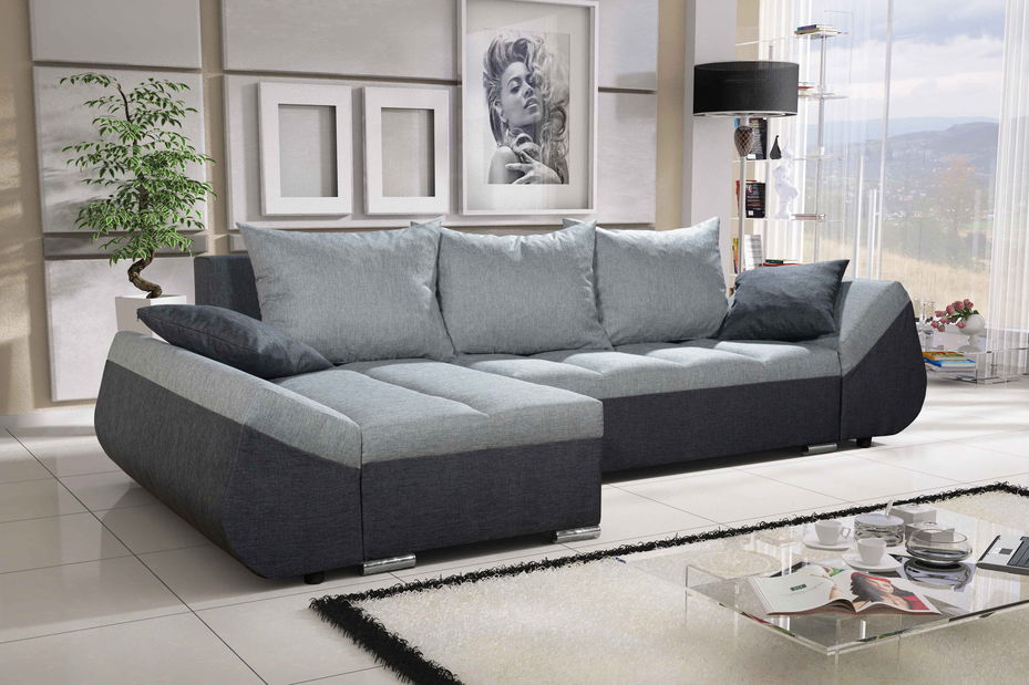 Rohová sedací souprava Chalinus (světle šedá + tmavě šedá) (L) *výprodej