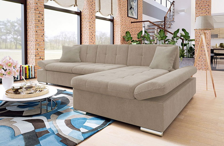 Rohová sedací souprava Makalu (béžová)