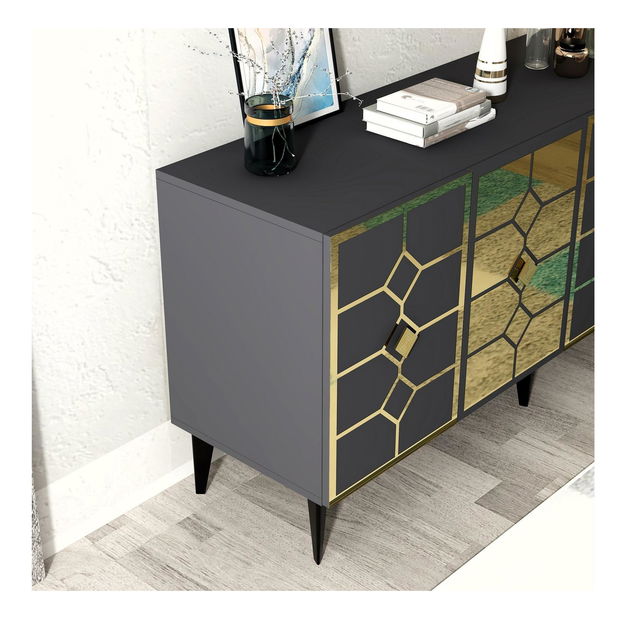 Skříňka Kavesi 1 (antracit + zlatá)