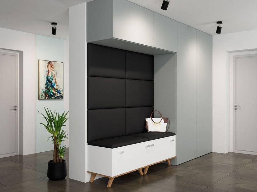 Čalouněný nástěnný panel Pazara 70x40 (ekokůže soft 011 (černá)