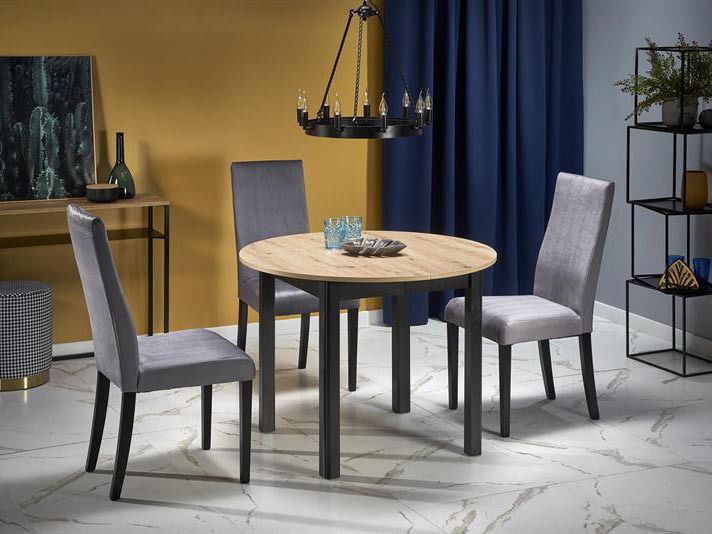 Rozkládací jídelní stůl 102-142 cm Ralllon (černá) (pro 4 6 osob)