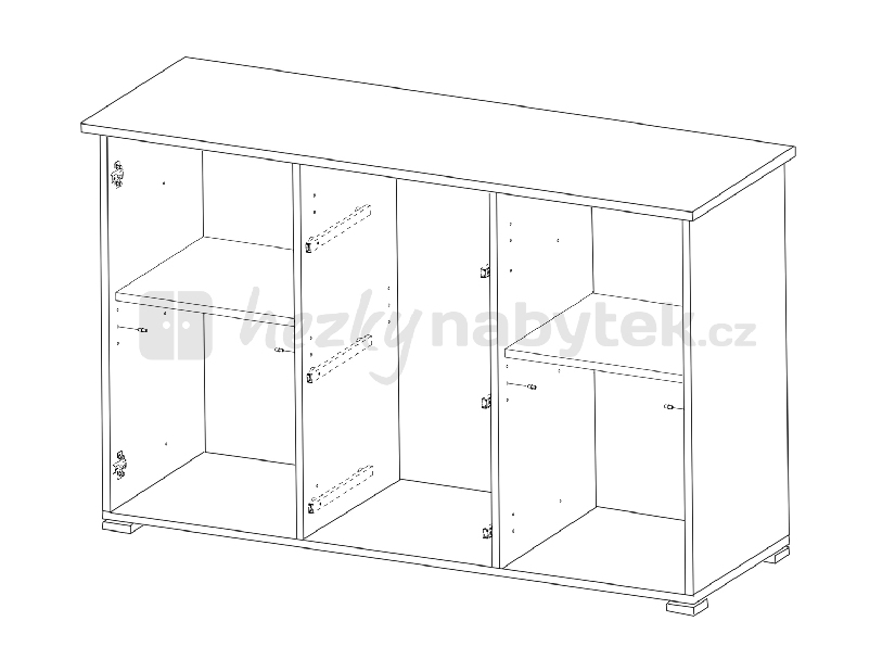 Komoda Swift B švestka+bílá