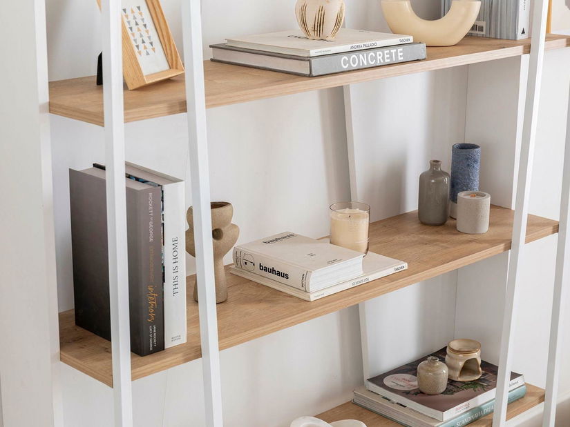 Regál Nidupe 1 (dub safírový + antracit + bílá)