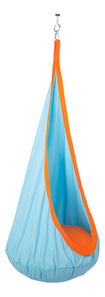 Závěsné houpací křeslo Sentra (modrá + oranžová)