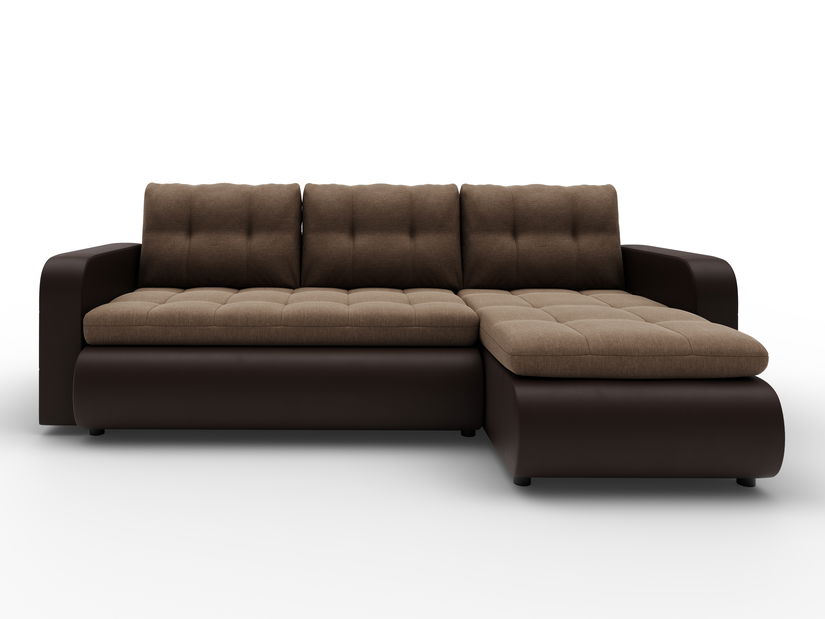 Rohová sedací souprava Vergil (hnědá + béžová) (P)