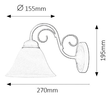 Nástěnné svítidlo Athen 7811 (matná černá + rýžové kamenné sklo)