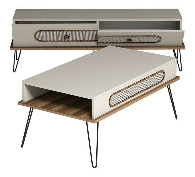 Sada nábytku do obývacího pokoje Biladi 2 (krémová)