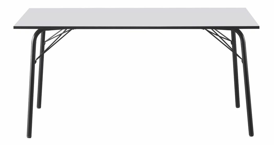 Jídelní stůl 160 MALAK (bílá + černá) (pro 6-8 osob)