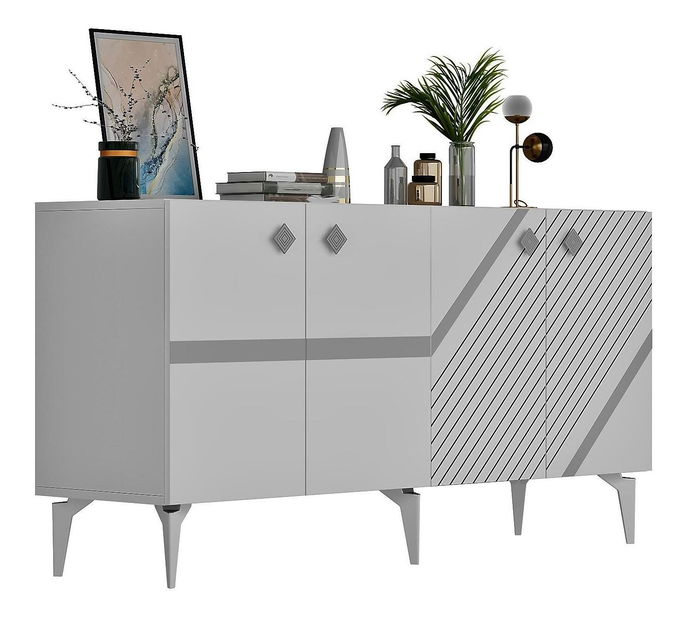 Skříňka Tabivo (bílá + stříbrná)