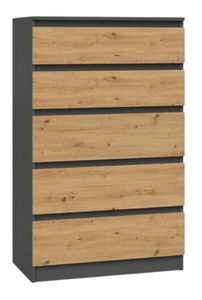 Komoda Musecalo 4 (antracit + dub artisan)