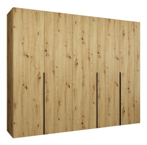 Šatní skříň 250 cm Alice 1 (dub artisan + černá)