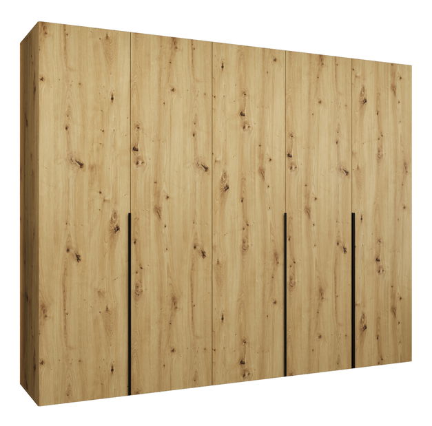 Šatní skříň 250 cm Alice 1 (dub artisan + černá)