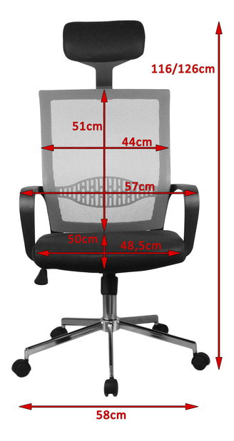 Kancelářská židle Feodora (šedá)