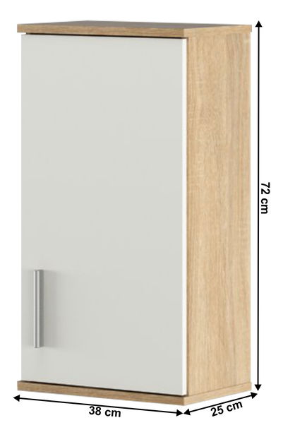 Závěsná koupelnová skříňka Leah 04 (dub sonoma + bílá matná)