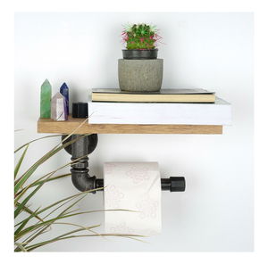 Držák na toaletní papír Nenanu 36 (ořech + černá)