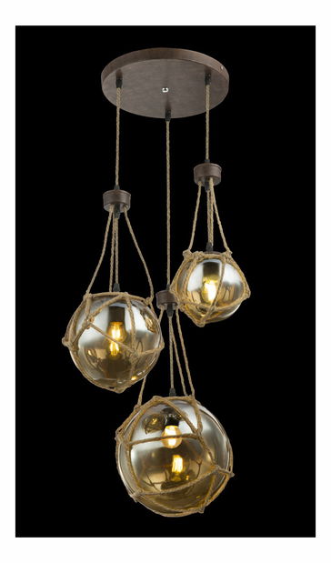 Závěsné svítidlo Tiko 15859-3H (klasické) (imitace rzi + průhledná)