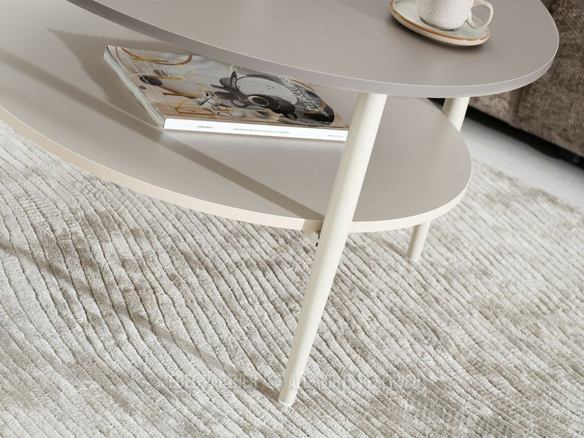 Konferenční stolek Rogatoria (béžová + krémová)