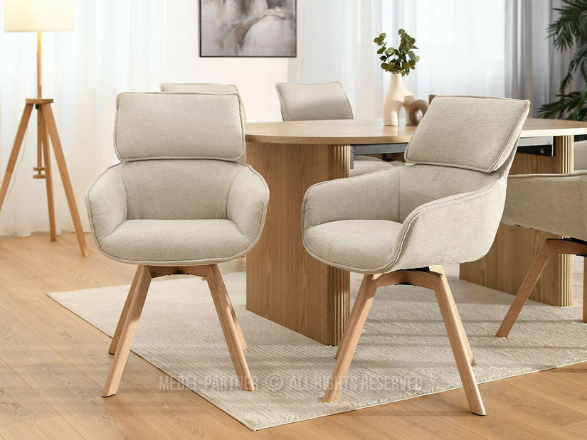 Židle Doris (béžová + dub)