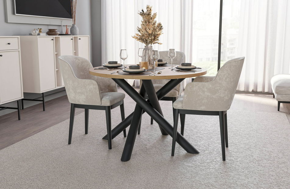 Kulatý jídelní stůl 110 cm Ossla (dub artisan)