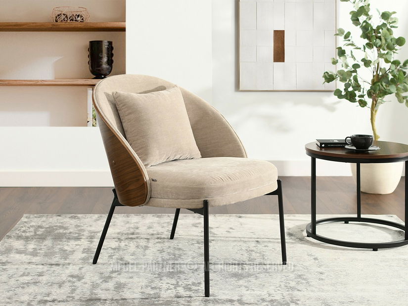 Designové křeslo Antienos (béžová + černá)