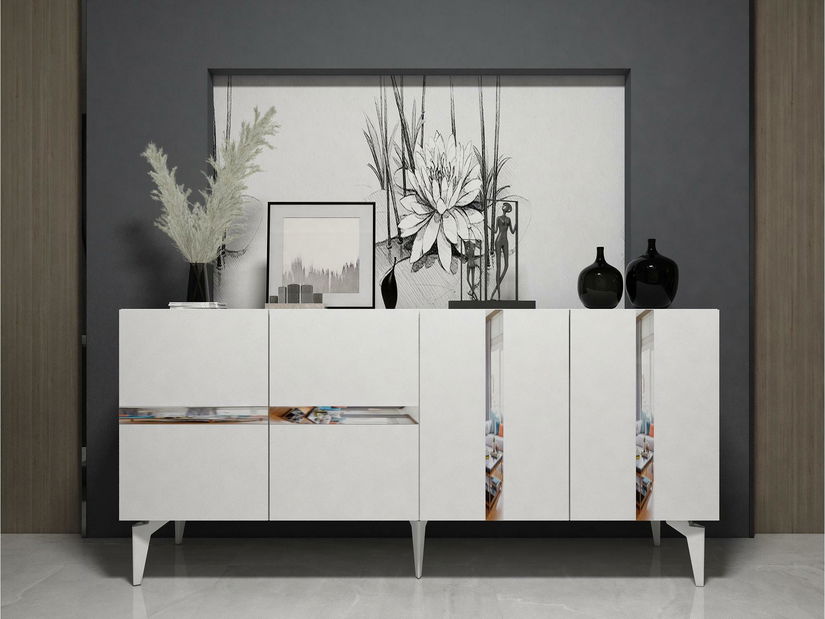 Skříňka Vekika 1 (bílá + stříbrná)