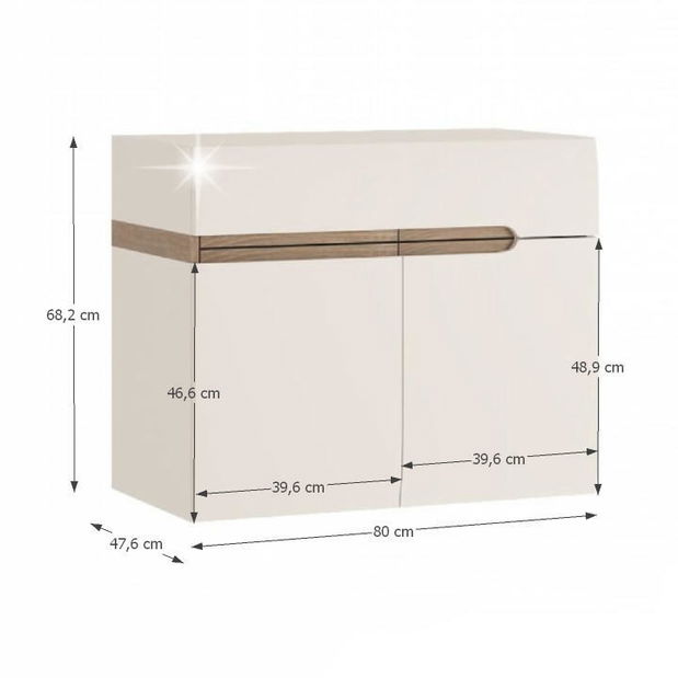 Koupelnová skříňka pod umyvadlo Lynatet Typ 150 2D (s umyvadlem)