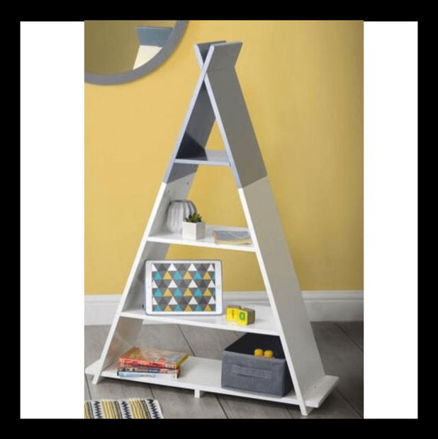 Dětský policový regál Boop (bílá + šedá) *výprodej